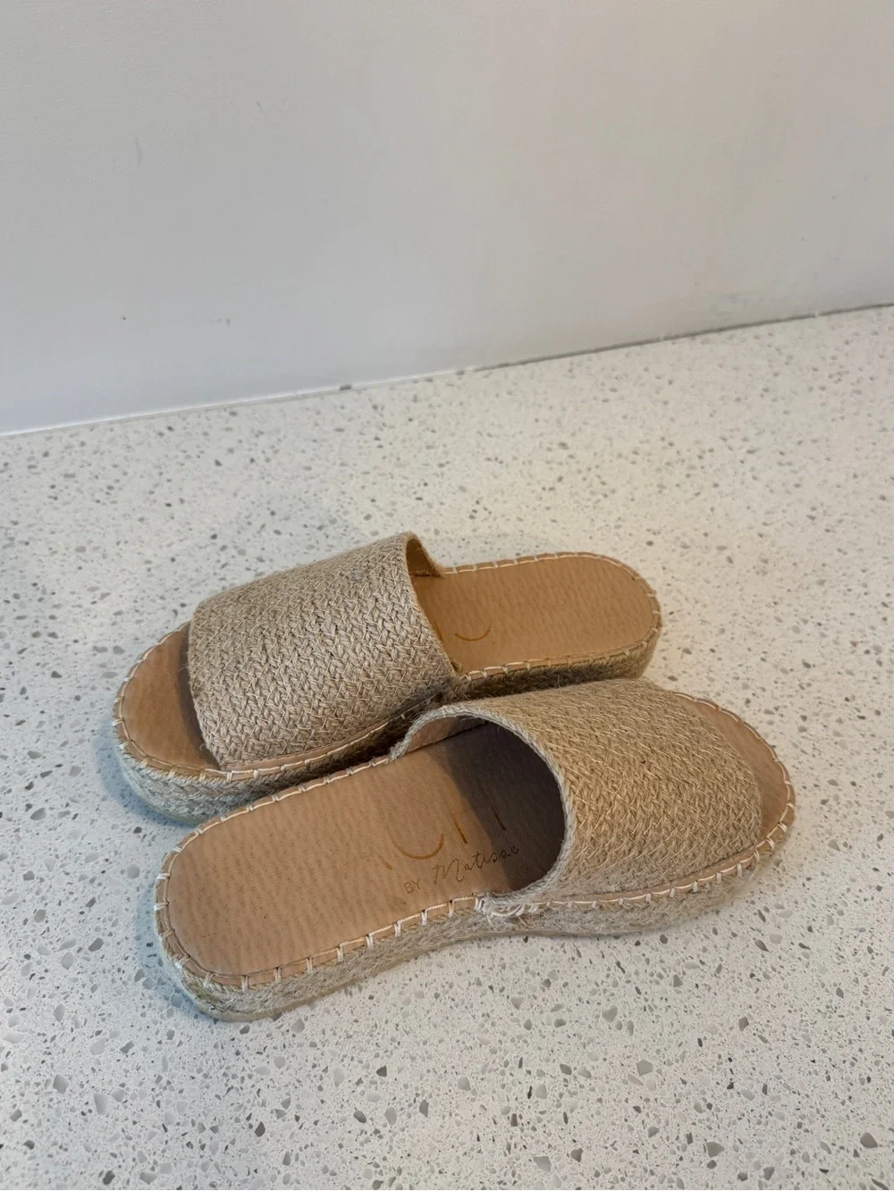 Slide Sandals in Natural Beige